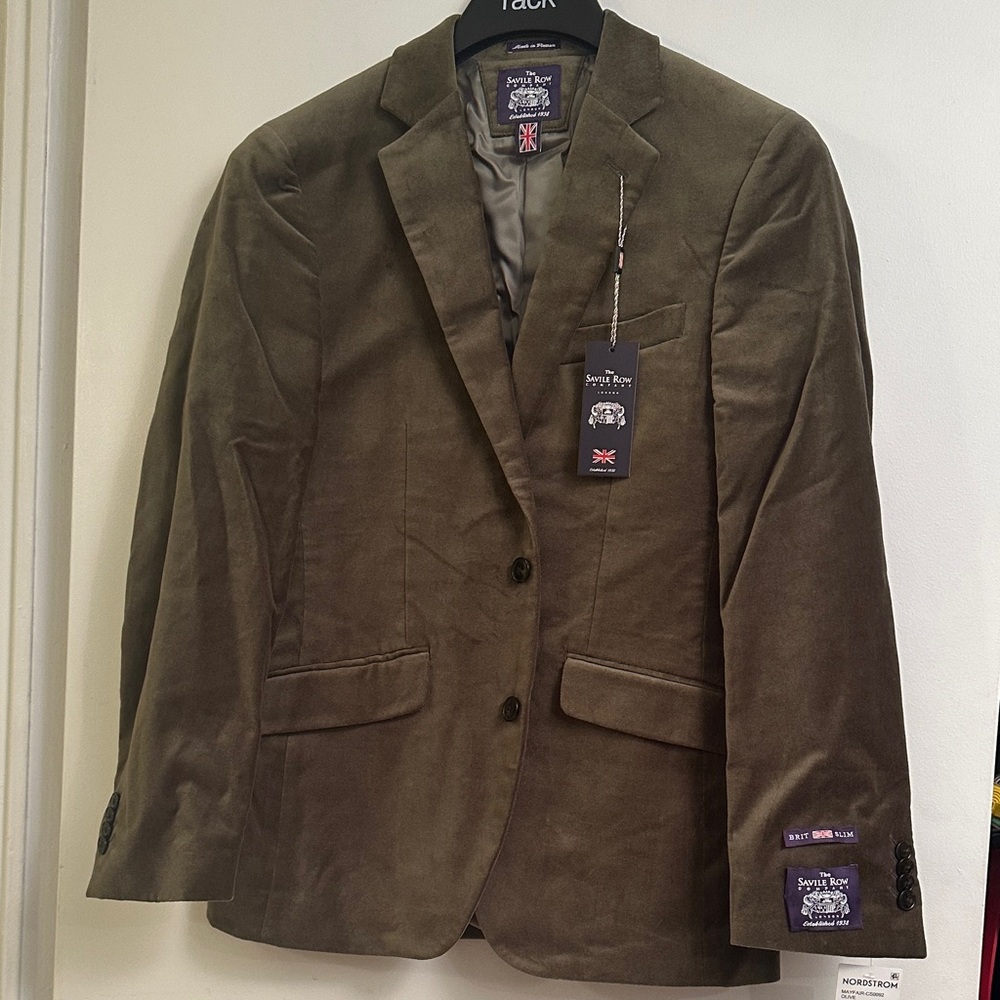 Classic olive velvet blazer
